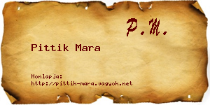Pittik Mara névjegykártya